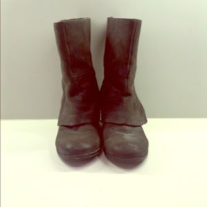 Distressed suede boot